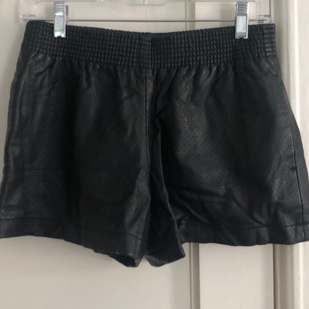Club Monaco • Faux Leather Shorts